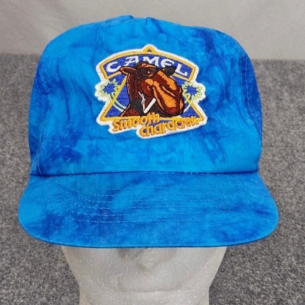 Vintage Joe Camel Cigarettes Snapback Hat Blue Tie Dye Joe Camel 90s Tobacco